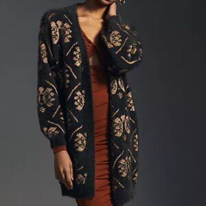 NWT Maeve by Anthropologie Women's Metallic/Black Cardigan Sweater-One Size